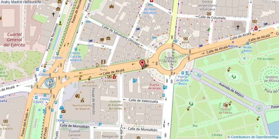 mapa Arahy restaurante Madrid