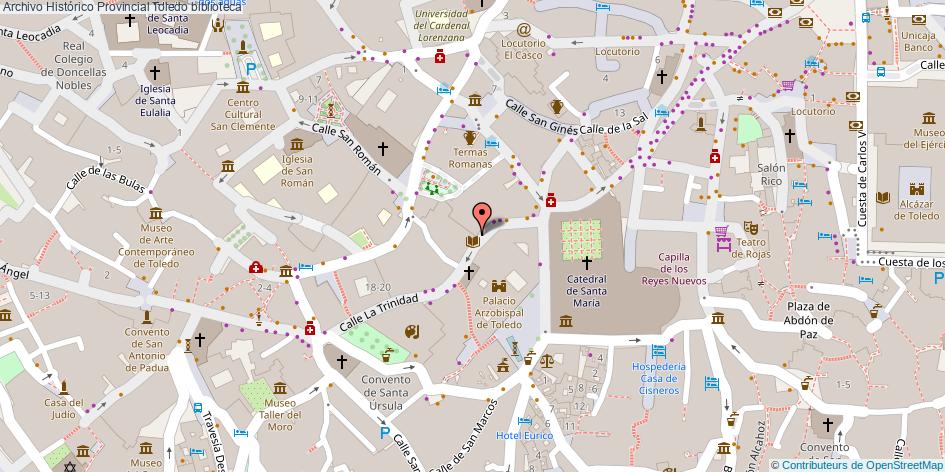 mapa Archivo Histórico Provincial biblioteca Toledo