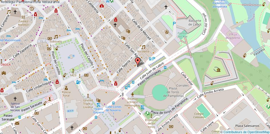 mapa Arostegui restaurante Pamplona/Iruña