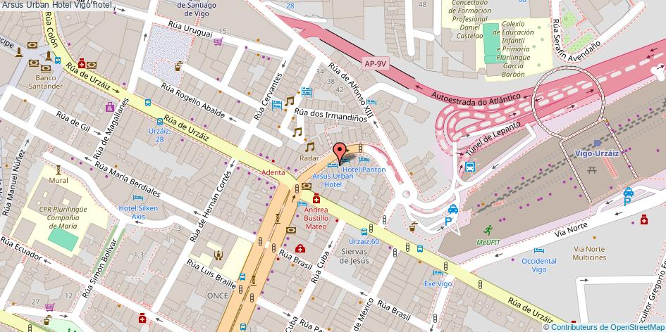 mapa Arsus Urban Hotel hotel Vigo