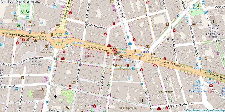 mapa Art & Sushi restaurante Madrid