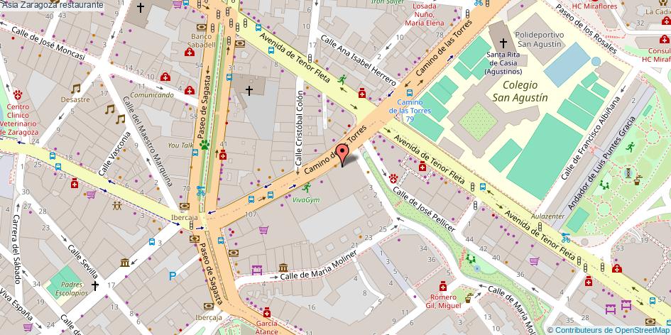 mapa Asia restaurante Zaragoza