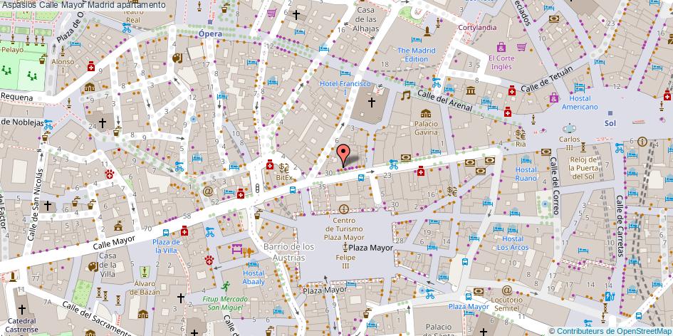 mapa Aspasios Calle Mayor apartamento Madrid