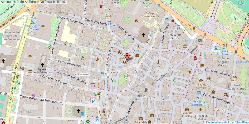 mapa Ateneu Llibertari Al Margen biblioteca València