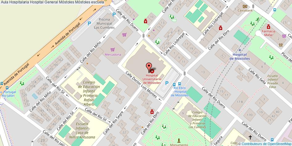 mapa Aula Hospitalaria Hospital General Móstoles escuela Móstoles