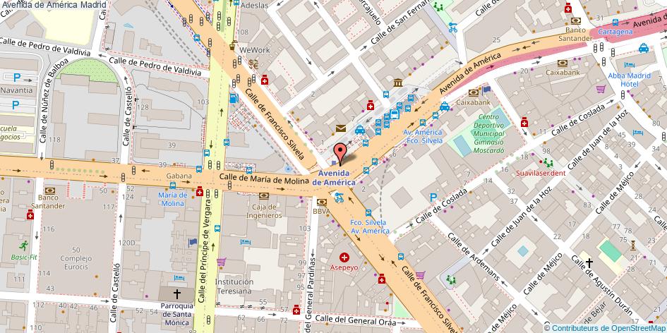 mapa Avenida de América  Madrid