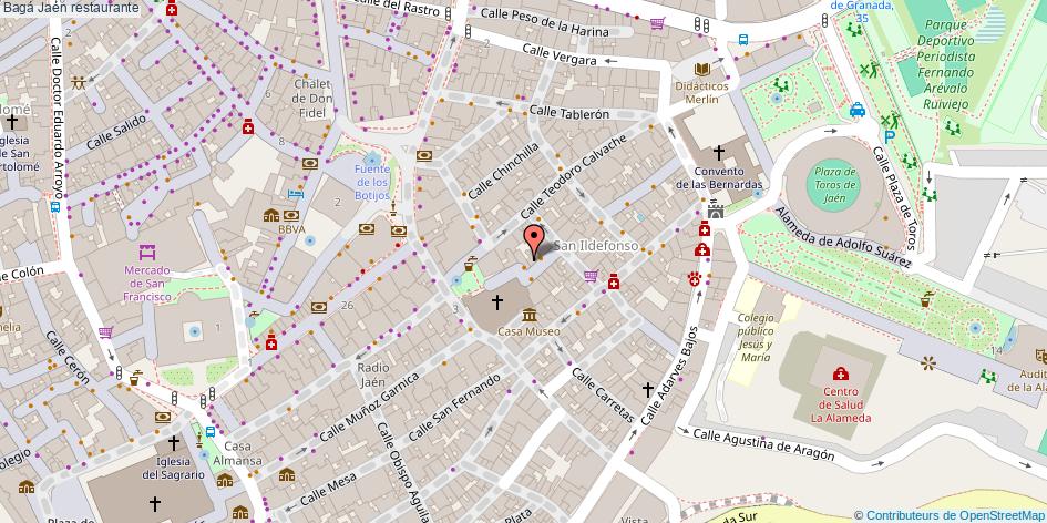 mapa Bagá restaurante Jaén