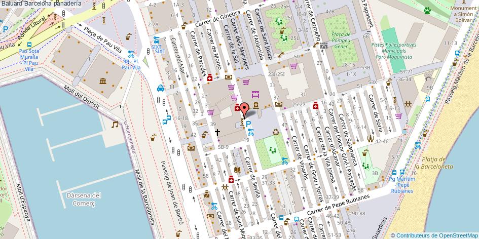 mapa Baluard panadería Barcelona