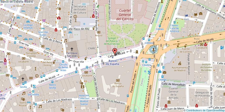 mapa Banco de España  Madrid