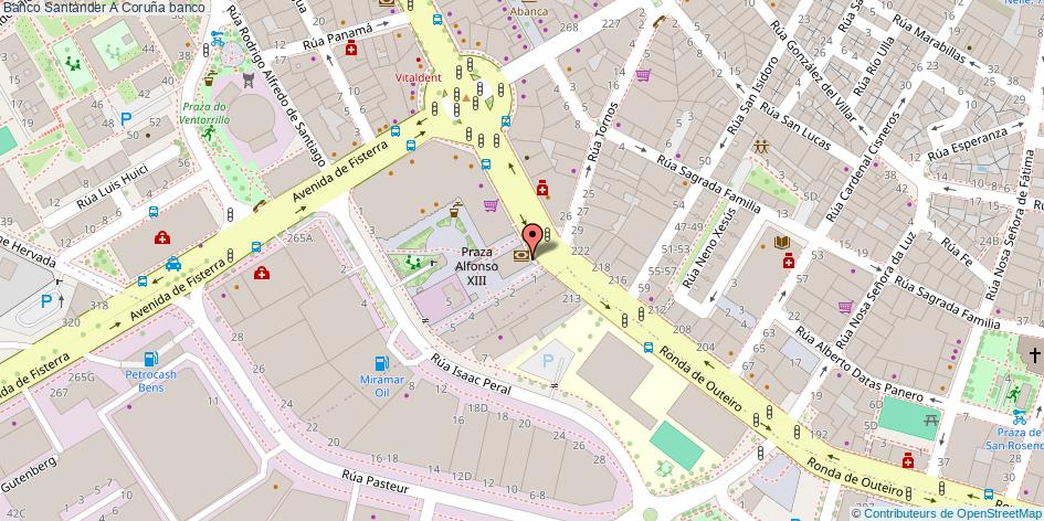 mapa Banco Santander banco A Coruña