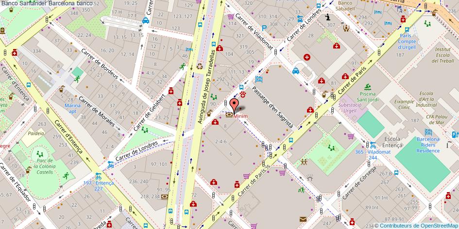 mapa Banco Santander banco Barcelona