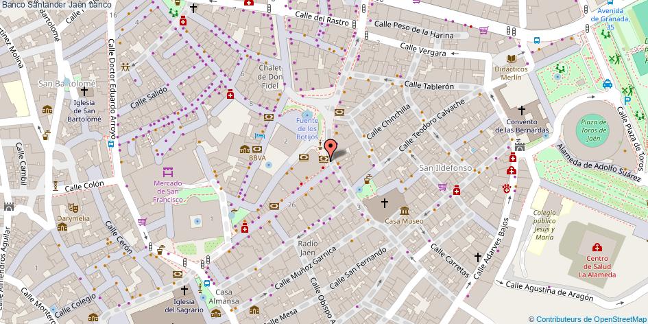 mapa Banco Santander banco Jaén