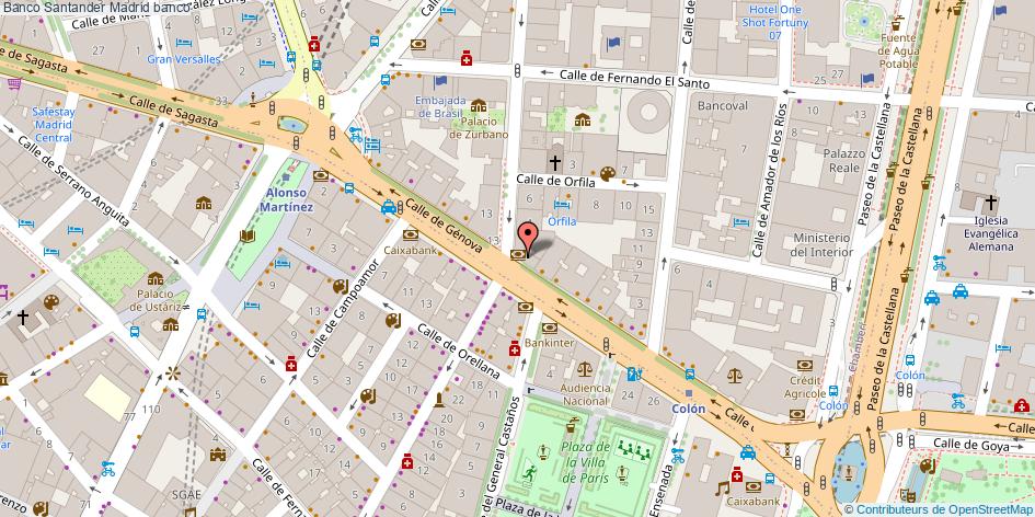 mapa Banco Santander banco Madrid