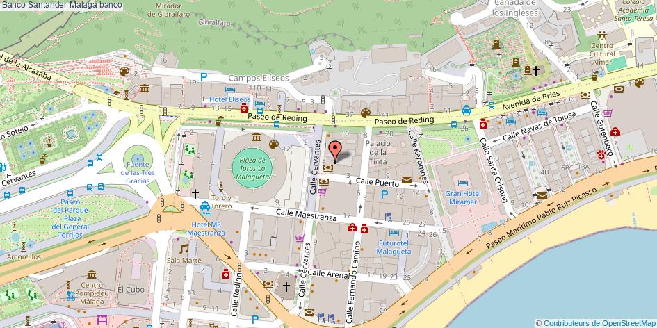 mapa Banco Santander banco Málaga