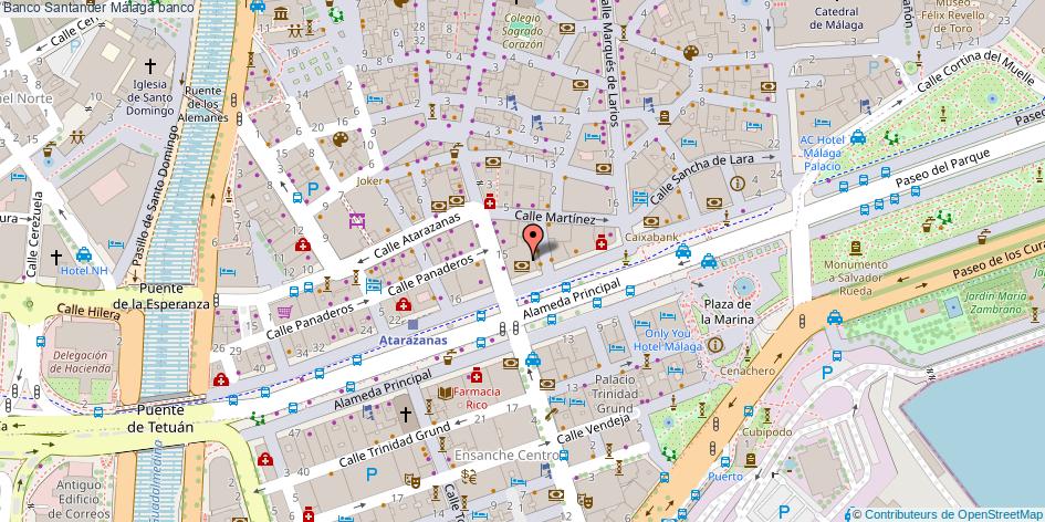 mapa Banco Santander banco Málaga