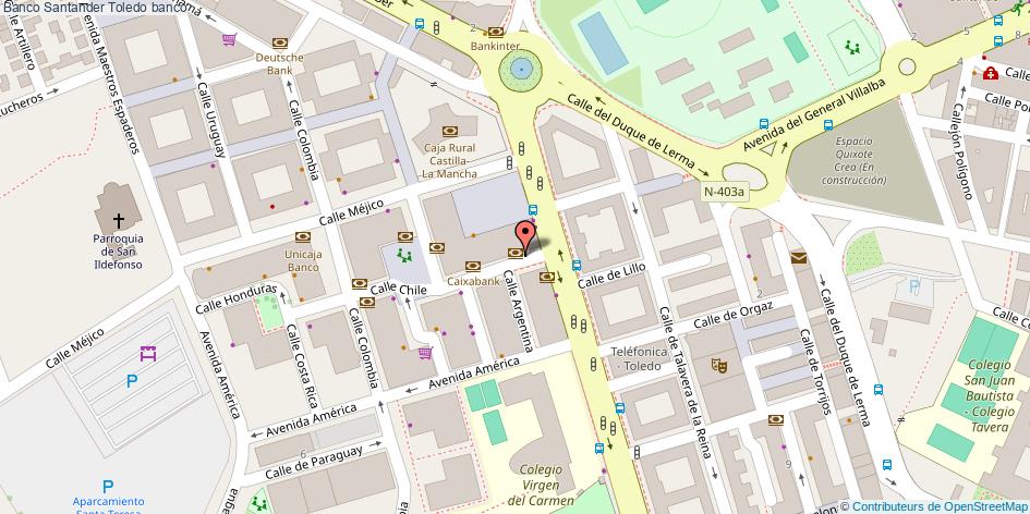 mapa Banco Santander banco Toledo