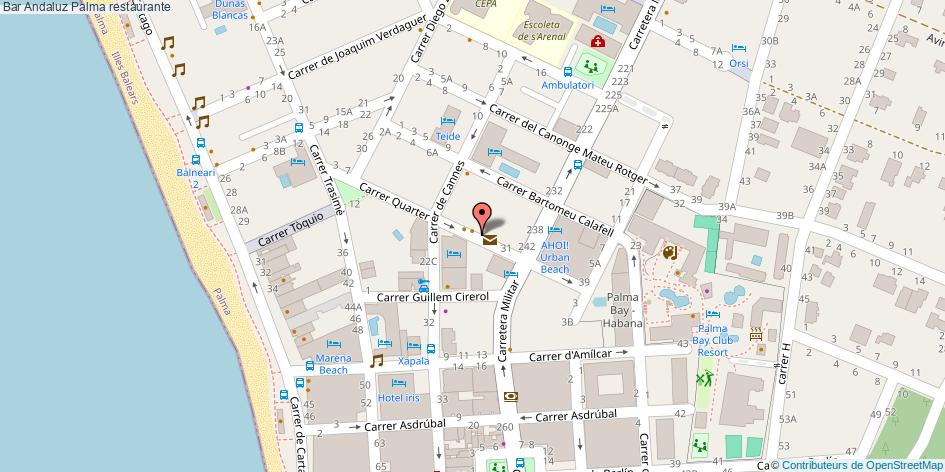 mapa Bar Andaluz restaurante Palma