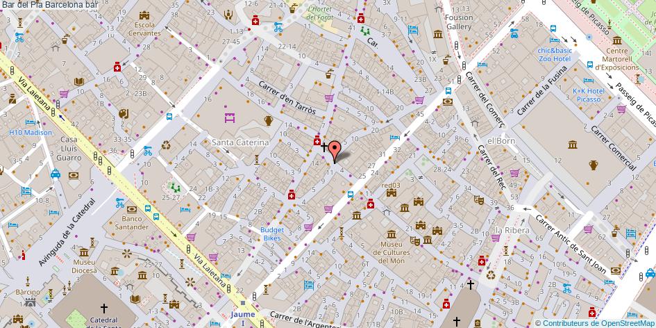 mapa Bar del Pla bar Barcelona