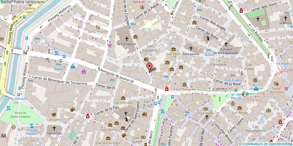 mapa BàrBar restaurante Palma