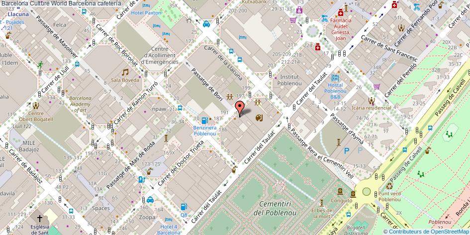 mapa Barcelona Culture World cafetería Barcelona