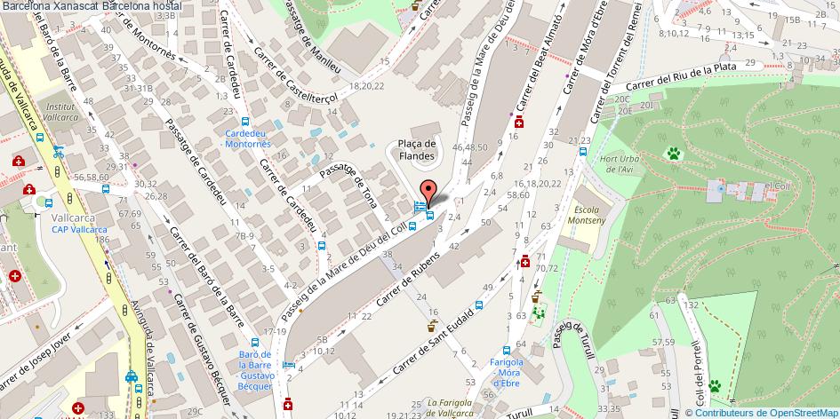 mapa Barcelona Xanascat hostal Barcelona