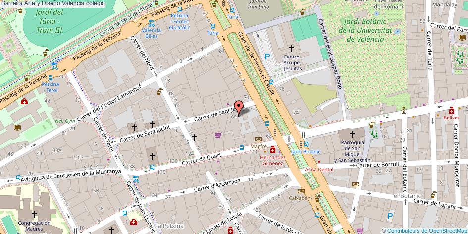 mapa Barreira Arte y Diseño colegio València