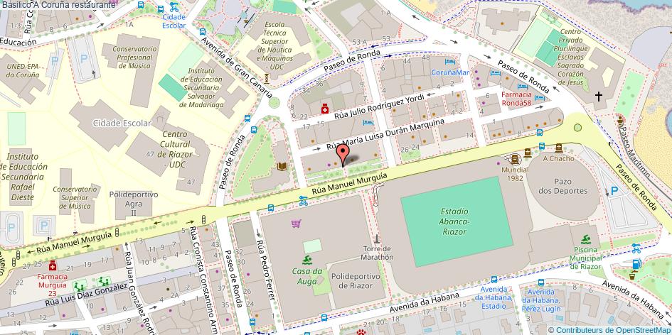 mapa Basilico restaurante A Coruña