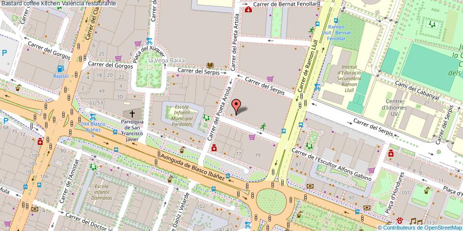 mapa Bastard coffee kitchen restaurante València