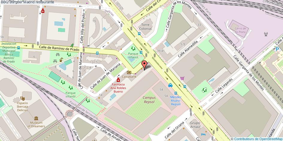 mapa BBQ Burguer restaurante Madrid