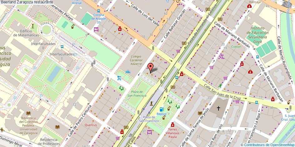 mapa Beerland restaurante Zaragoza