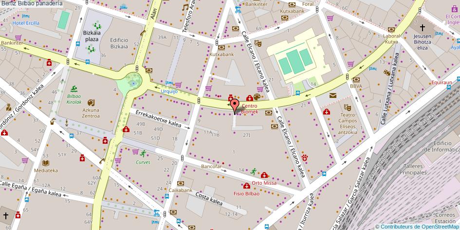 mapa Bertiz panadería Bilbao