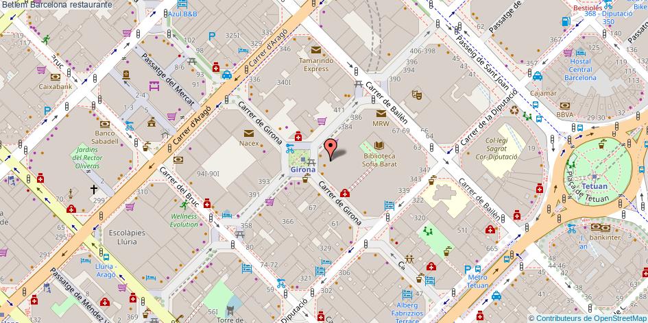 mapa Betlem restaurante Barcelona