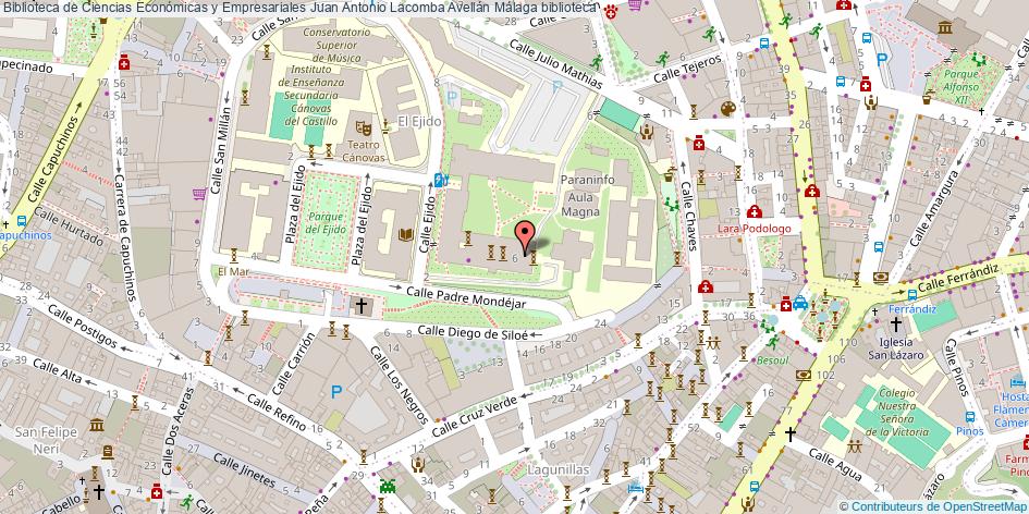 mapa Biblioteca de Ciencias Económicas y Empresariales Juan Antonio Lacomba Avellán biblioteca Málaga