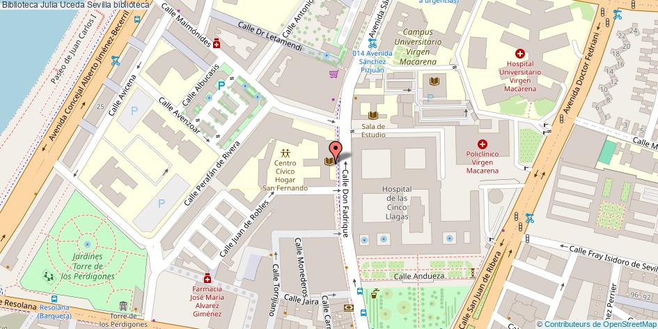 mapa Biblioteca Julia Uceda biblioteca Sevilla