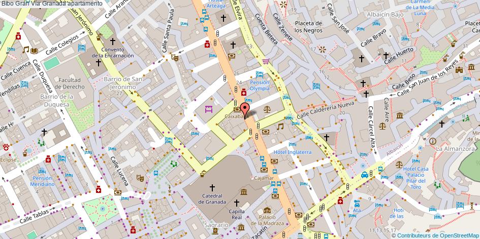 mapa Bibo Gran Vía apartamento Granada