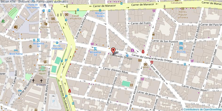 mapa Bitcoin ATM - Shitcoins.club cajero automático Palma