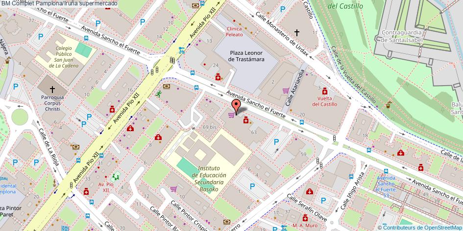 mapa BM Complet supermercado Pamplona/Iruña
