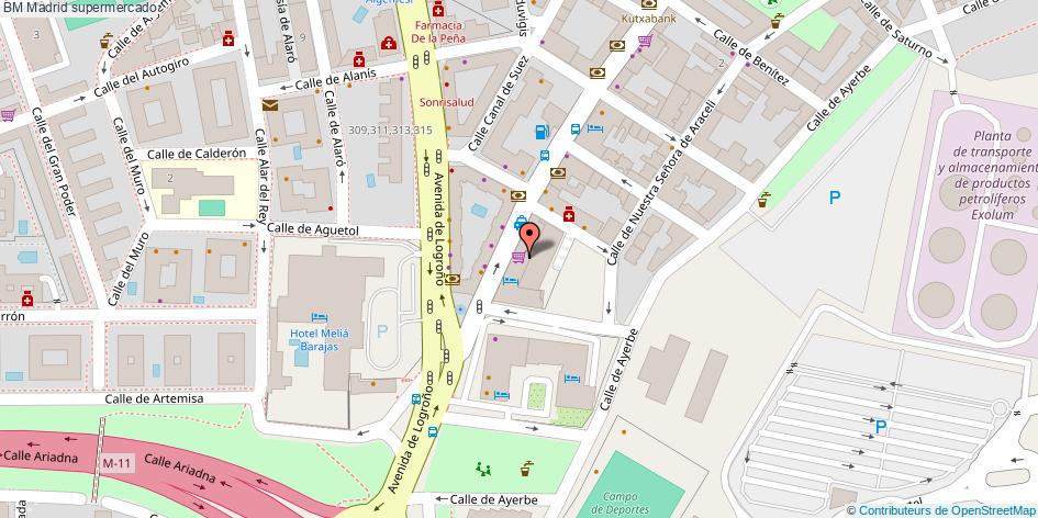 mapa BM supermercado Madrid