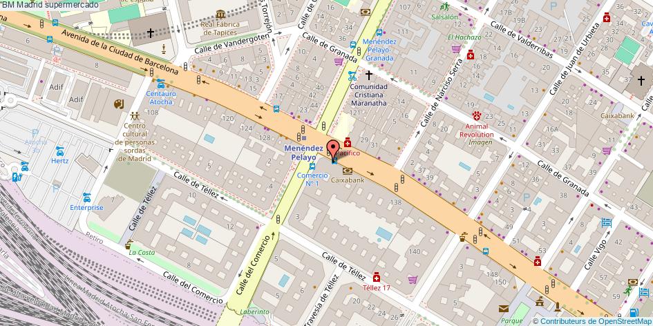 mapa BM supermercado Madrid