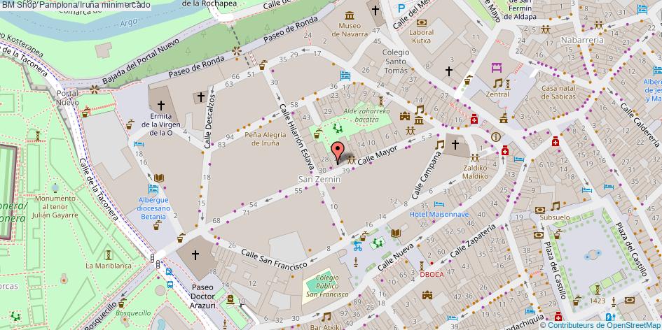 mapa BM Shop minimercado Pamplona/Iruña