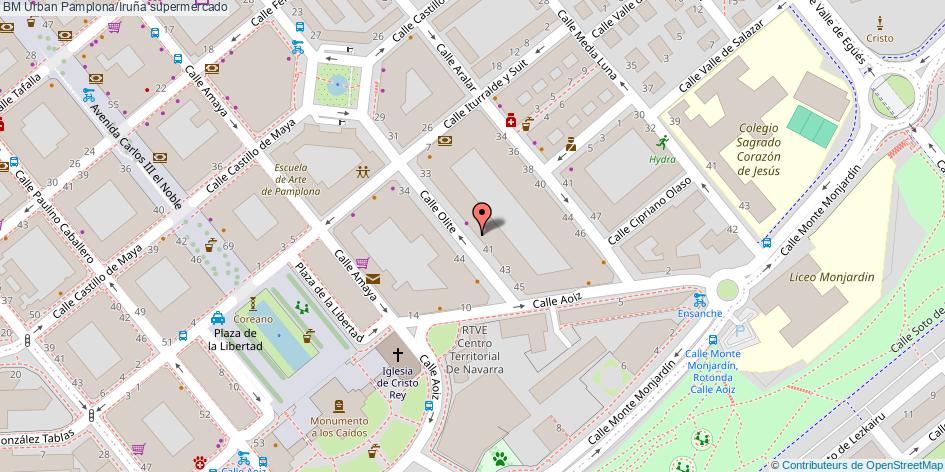 mapa BM Urban supermercado Pamplona/Iruña