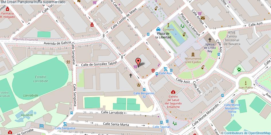 mapa BM Urban supermercado Pamplona/Iruña