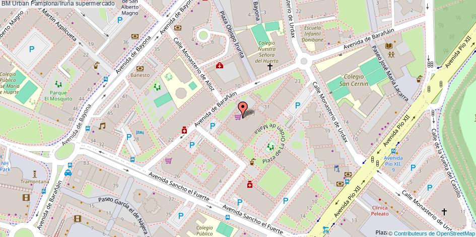 mapa BM Urban supermercado Pamplona/Iruña