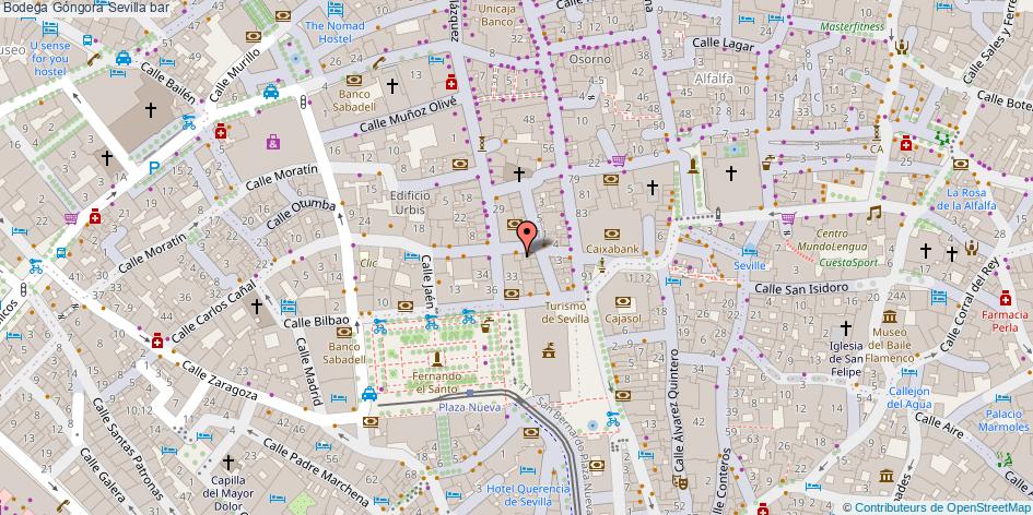 mapa Bodega Góngora bar Sevilla