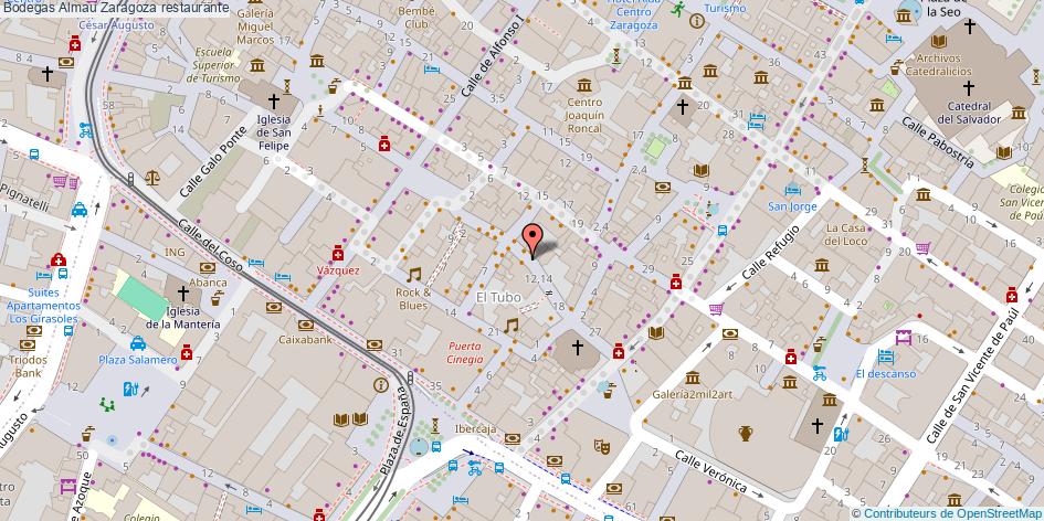 mapa Bodegas Almau restaurante Zaragoza