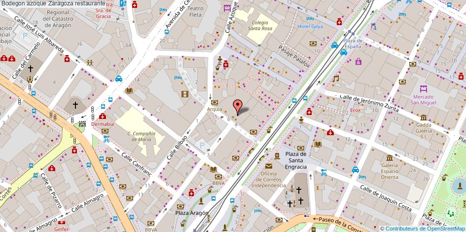 mapa Bodegon azoque restaurante Zaragoza