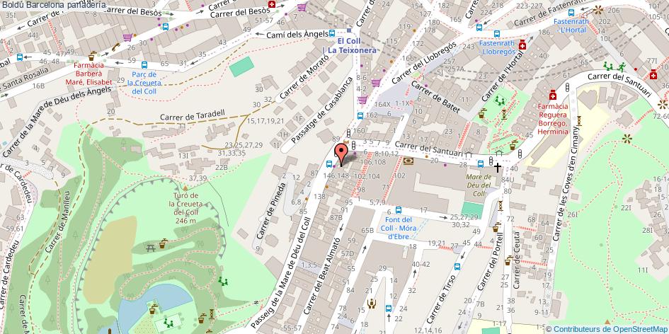 mapa Boldú panadería Barcelona