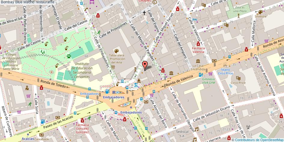 mapa Bombay Blue restaurante Madrid