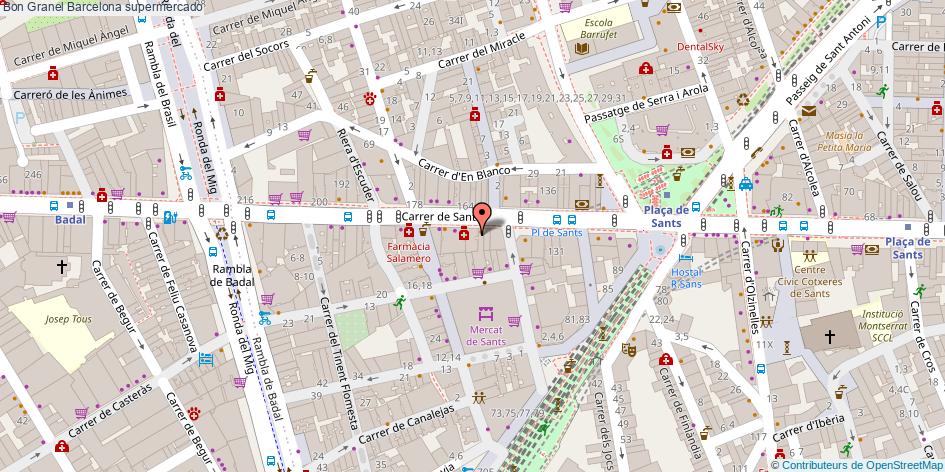 mapa Bon Granel supermercado Barcelona