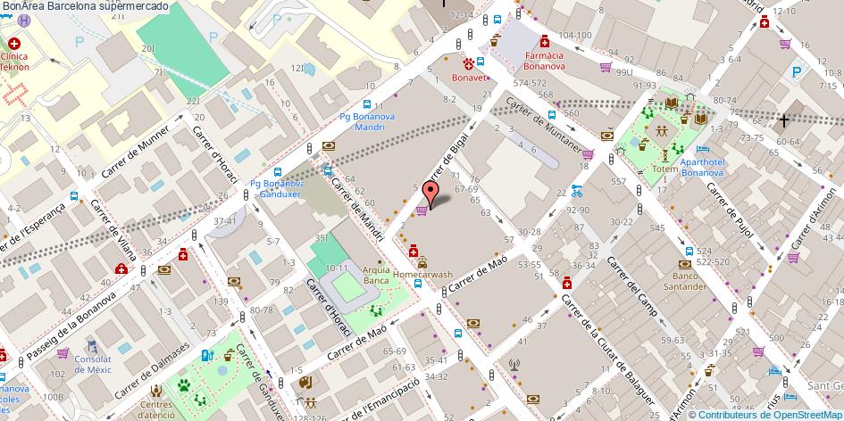 mapa BonÀrea supermercado Barcelona